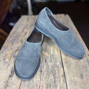 Hogan Suede Leather Slip-On Mules Gray Size 37 Italy Designer Comfort Shoes